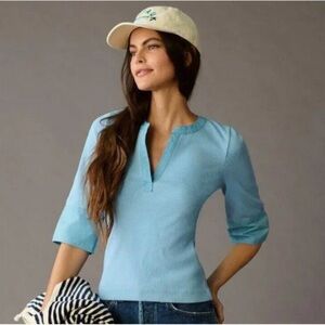 Maeve by Anthropologie cuffed popover shirt